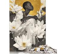 Beautiful Woman in Lotus G Puzzles 1000 Pieces Cadeau Unique Jeu Éducatif Défi Jouet À De Qualité Supérieure Peinture Art pour Adultes Et Enfants 1000pcs (75x50cm)