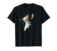 Beautiful Womens Girls Illustration Art Calico Cat Lover T-Shirt