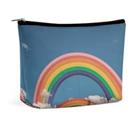 Beautiful World Grande trousse de maquillage de voyage arc-en-ciel pour femme - Étanche - Pour sac à main - Organiseur de maquillage portable - Jolie pochette à fermeture éclair - Trousse de