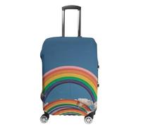 Beautiful World Housse de bagage à main arc-en-ciel pour bagages, approuvée par la TSA - Housse de protection élastique anti-rayures et lavable - Convient aux valises de 48,3 à 76,2 cm, Blanc, L