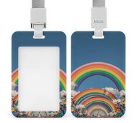 Beautiful World Porte-badge arc-en-ciel avec cordon amovible, étanche pour bureau, lieu de travail