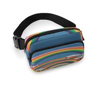 Beautiful World Sac banane imprimé arc-en-ciel pour entraînement, voyage, course décontractée, course à pied, randonnée, cyclisme, 20 x 13 cm, Arc-en-ciel Beautiful World, 7.9 X 5.1 in