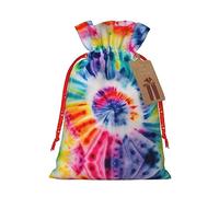 Beautiful World Sac de Noël réutilisable avec cordon de serrage Motif tribus arc-en-ciel