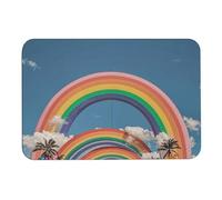 Beautiful World Tapis de bain arc-en-ciel Diatomées absorbant l'humidité et la saleté, paillasson avec dos en caoutchouc antidérapant, tapis de sol pour salle de bain, baignoire, douche, évier