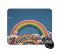 Beautiful World Tapis de souris arc-en-ciel avec bords cousus, tapis de souris lavable en tissu antidérapant en caoutchouc, design parfait pour les jeux, ordinateur portable, travail de bureau