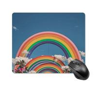 Beautiful World Tapis de souris arc-en-ciel avec bords cousus, tapis de souris lavable en tissu antidérapant en caoutchouc, design parfait pour les jeux, ordinateur portable, travail de bureau