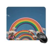 Beautiful World Tapis de souris arc-en-ciel avec bords cousus, tapis de souris lavable en tissu antidérapant en caoutchouc, design parfait pour les jeux, ordinateur portable, travail de bureau