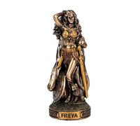 BeautifulGreekStatues Freya - Figurines de déesse scandinave en résine peinte à la main - Statue miniature en bronze - 8,3 cm