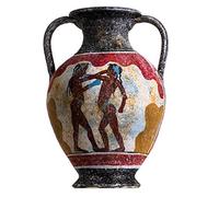 BeautifulGreekStatues Grand vase en céramique fait à la main avec amphore Minoan Akrotiri Boxer Fresco