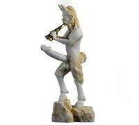 BeautifulGreekStatues PAN Nue Grec Dieu de la Nature Faunus Phallus Pénis Albâtre Statue Sculpture Or 18cm