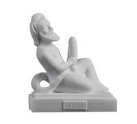 BeautifulGreekStatues Satyre Pan Panas Ampelos Statue Grecque Romaine Fait Main Albâtre Figure Nu Masculin 11cm