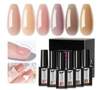 Beautilux Gummy Base Pose Americaine 5 en 1 Sans-TPO, HEMA-FREE Rubber Base Pose Americaine Pour Nail Extension, Renforcement, Nail Manucure Réparation
