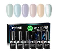 Beautilux HEMA-FREE Vernis Semi Permanent, 6 Couleurs 10ml Sans-TPO Vernis Semi-permanent, Vernis à Ongles Gel UV Gel Soak Off Manucure Nail Art Kit (YT-18)