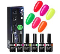 Beautilux HEMA-FREE Vernis Semi Permanent Fluo, 6 Couleurs 10ml Sans-TPO Vernis Semi-permanent, Vernis à Ongles Gel UV Gel Soak Off pour Manucure Nail Art Kit, Halloween (YT-7)