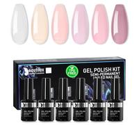 Beautilux Rubber Base Gel Sans-TPO, 3 En 1 HEMA-FREE Nude Rose Blanc 10 ml Multifonction Renforcement Gummy Base Gel Pose Américaine, pour DIY Nail Art Manucure et Salon Utilisatio