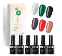 Beautilux Vernis Gel Semi-Permanent Kit 6x10ml Sans-TPO Sans-HEMA - Couleurs Hivernales Magiques, Application Facile Pour Débutants, Cadeau Noël Parfait Pour Apprendre la Manucure (WI25-07)