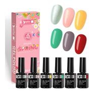 Beautilux Vernis Semi-Permanent Sans-TPO, 6 Printemps Couleurs 10ml Vernis à Ongles Gel Soak Off Nail Art VSP Kit for Professional and DIY Manucure(SP26-02)