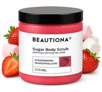Beautiona Gommage au sucre pour le corps avec parfum mousse fraise 250 ml - Exfoliant pour le corps, exfoliant pour le corps, gommage au sucre à la fraise