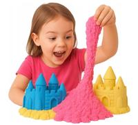 BEAUTIONA Kit de sable cinétique 4 kg - 4 couleurs : rose, violet, jaune, bleu - Sable de jeu magique pour enfants - Doux, malléable et toujours humide - Jouet sensoriel pour la maison, la crèche et