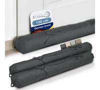 Beautissu 2X Boudin Bas de Porte 100 cm Anthracite - Bas de Porte Isolant Anti Froid & Anti Bruit 100x10 cm - Boudin de Fenêtre avec Passant pour Porte, Fenêtre et Porte de Jardin - Viento