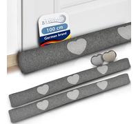 Beautissu Bas de Porte 2X en Coton Contre Le Froid avec Remplissage Poids | 120cm 1 kg anthracite boudin de fenêtre coussin robuste tenue ferme d'entrée protection bloque courant air Tuuli HR
