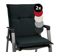 Beautissu Base NL - Lot de 2 Coussins pour Fauteuil à Dossier Bas - 100 x 50 cm - Coussin d'assise Confortable de 6 cm d'épaisseur - pour Jardin, Balcon, Camping, Chaise de Jardin - Gris Graphite