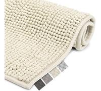 Beautissu BeauMare WR Tapis de Bain Absorbant et Antidérapant 50x50 cm - Tapis Chenille Nature Adapté au Chauffage au Sol - Tapis de Bain Moelleux pour Salle de Bain, Douche, WC et Baignoire