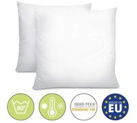 Beautissu BeauNuit UK Ensemble d'oreillers lot de 2 - 80x80 cm lavable - Garnissage 800g - anti-acarien convient aux personnes