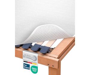 Beautissu BEAUTECT - Protège Matelas - Isolateur pour sommier à Lattes - A Picots Souples - Lavable - Uni - Blanc - 100x200 cm