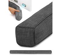 Beautissu Boudin de Porte Isolant d'Entrée 100 cm avec Aimants - Bas de Porte Anti Froid - Coussin Anti Courant d’Air pour Fenêtre - Coupe Vent Tissu Gris Foncé pour Isolation Thermique - Levante