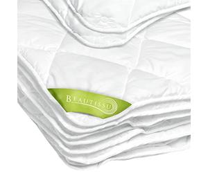 Beautissu Couette 4 Saisons 155 x 220 cm - Couverture Double en Microfibre - 2 Parties à Combiner avec Boutons-Pression - Couette été et Hiver - BeauNuit JD