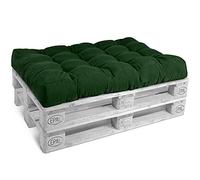 Beautissu Coussin Assise Euro Palette 120x80x15 cm - 1x Coussin Matelas Palette Vert Coussin Lounge Extérieur & Intérieur pour Canape Salon Jardin Coussin Banquette - ECO Style