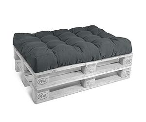 Beautissu Coussin Assise Euro Palette 120x80x15 cm ECO Style - 1x Coussin Matelas Palette Anthracite Coussin Lounge Extérieur & Intérieur Coussin pour Canape Salon Jardin Coussin Banquette