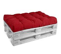 Beautissu Coussin Assise Euro Palette 120x80x15 cm ECO Style - Coussin Matelas Palette Rouge Lounge Extérieur & Intérieur pour Canape Salon Jardin Banquette