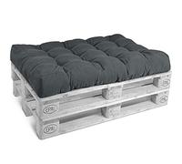 Beautissu Coussin Assise Euro Palette 120x80x15 cm ECO Style - 1x Coussin Matelas Palette Anthracite Coussin Lounge Extérieur & Intérieur Coussin pour Canape Salon Jardin Coussin Banquette
