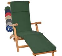 Beautissu Coussin Bain de Soleil Loftlux DC - Coussin transat Chaise Longue 175x45x5cm Vert - Matelas Bain de Soleil extérieur - Housse Amovible