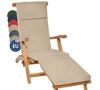 Beautissu Coussin bain de soleil Loftlux DC 175x45x5cm - Nature - Coussin transat Coussin chaise longue Coussin exterieur jardin
