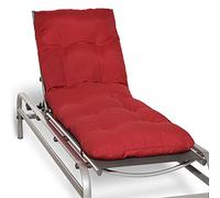 Beautissu Coussin Bain de Soleil 190x60 cm Flair RL - 8 cm Épais Coussin Chaise Longue pour Jardin Terrasse Balcon - Confortable Matelas Transat Exterieur - Rouge