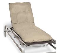 Beautissu Coussin Bain de Soleil 190x60 cm Flair RL - 8 cm Épais Coussin Chaise Longue pour Jardin Terrasse Balcon - Confortable Matelas Transat Exterieur - Nature