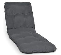 Beautissu Coussin Bain de Soleil Flair RL Coussin Chaise Longue pour Jardin ou terrasse - Matelas transat épais & Confortable 190x60x8cm - Gris Graphite