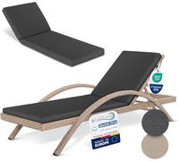 Beautissu Coussin Bain de Soleil 190x60 Imperméable Matelas Transat - Résistant aux Intempéries Séchage Rapide Lavable - Anthracite