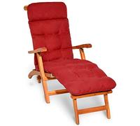 Beautissu Coussin Bain de Soleil 200x50x8 cm Flair DC - Matelas Transat Coussin Chaise Longue Exterieur pour Jardin Terrasse Balcon - Rouge