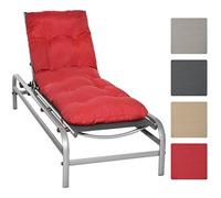 Beautissu Coussin Bain de Soleil 190x60 cm Flair RL - 8 cm Épais Coussin Chaise Longue pour Jardin Terrasse Balcon - Confortable Matelas Transat Exterieur - Rouge