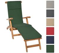 Beautissu Coussin Bain de Soleil Loftlux DC - Coussin transat Chaise Longue 175x45x5cm Vert - Matelas Bain de Soleil extérieur - Housse Amovible