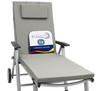 Beautissu Coussin Bain de Soleil Matelas Transat Chaise Longue résistance | 200x60x5cm Gris Clair extérieur UV lavable avec fermeture éclair Exterieur jardin rembourrage Loft RL