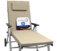 Beautissu Coussin Bain de Soleil Matelas transat Chaise Longue résistance | 200x60x5cm nature extérieur avec fermeture éclair UV résistant rembourrage jardin Loft RL