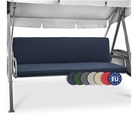 Beautissu Coussin Balancelle 3 Places - Lot de 2 (Assise + Dossier) 180x50 cm - Coussin Extérieur Lavable avec Fermeture Éclair - Bleu - Loft HS
