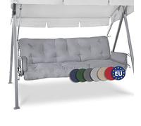 Beautissu Coussin balancelle, balancoire : Coussin Banquette + Coussins accoudoirs Flair HS 180x50x8cm - Gris Clair