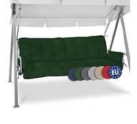 Beautissu Coussin balancelle, balancoire : Coussin Banquette + Coussins accoudoirs Flair HS 180x50x8cm - Vert foncé