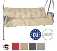 Beautissu Coussin balancelle, balancoire : Coussin Banquette + Coussins accoudoirs Flair HS 180x50x8cm - Nature